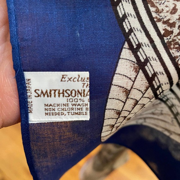 Smithsonian Echo Centennial Vintage Scarf 1776 1876 With Original Box Blue - Picture 8 of 10
